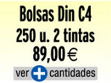 Oferta Bolsas DIN C4, 229 x 324 mm., autoadhesivas, impresas a 2 tintas 1 cara